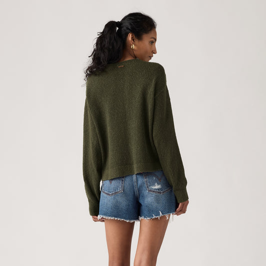 LEVI'S® WOMEN'S LAETITIA BOUCLE SWEATER - GREEN