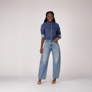 LEVI'S® WOMEN'S ICONIC WESTERN SHIRT - DARK INDIGO - FLAT FINISH