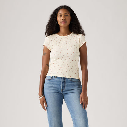 LEVI'S® WOMEN'S DRY GOODS WAFFLE CAP-SLEEVE TEE - MULTI COLOUR