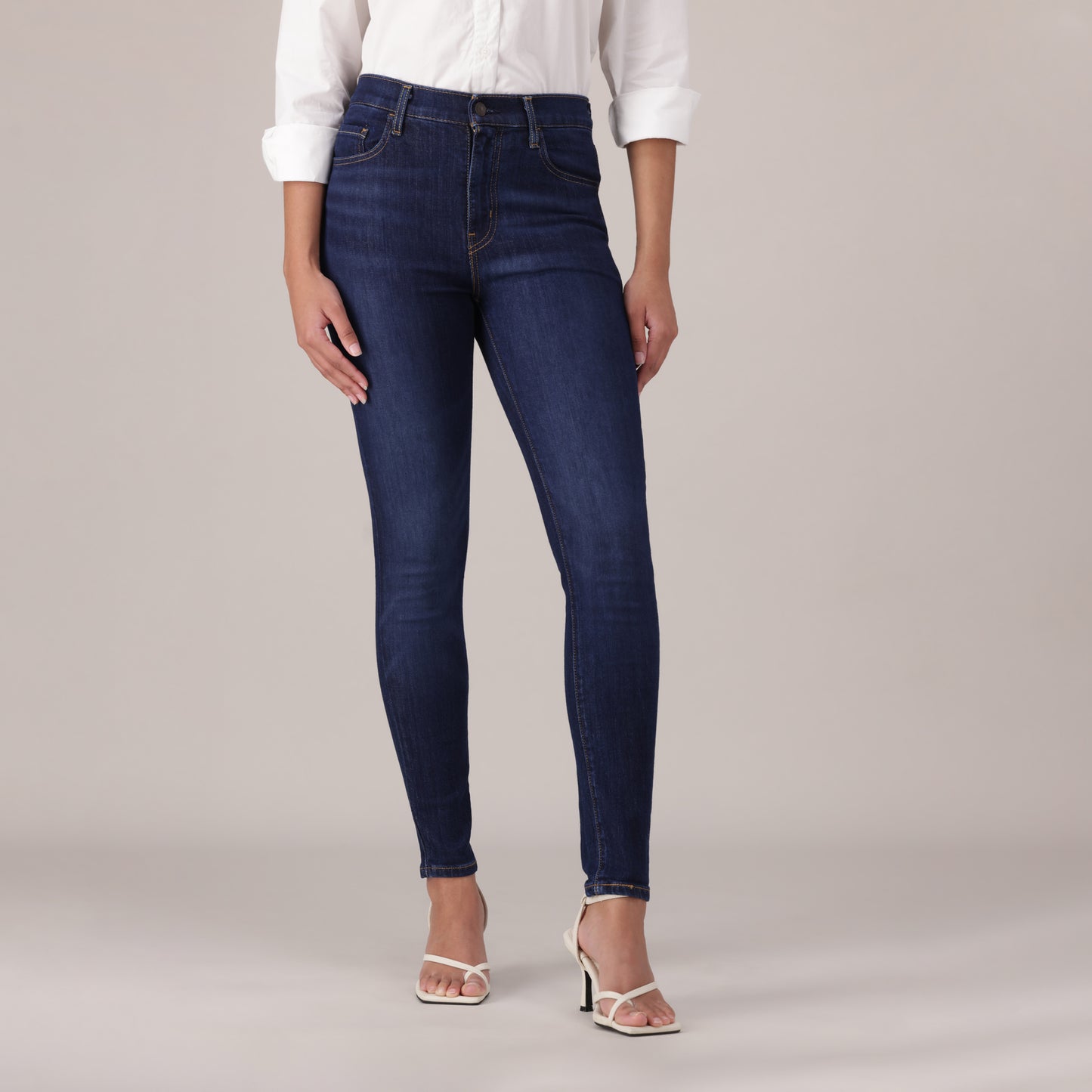 LEVI'S® WOMEN'S 720 HIGH-RISE SUPER SKINNY JEANS - DARK INDIGO - WORN IN