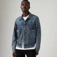 LEVI'S® MEN'S TYPE II TRUCKER JACKET - MED INDIGO - WORN IN