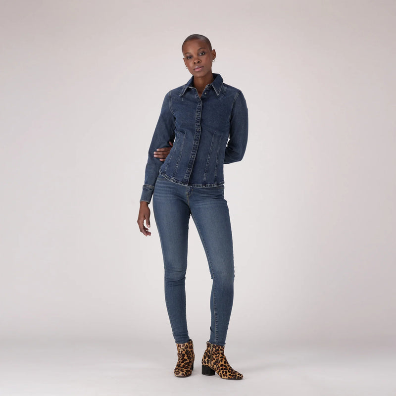 LEVI'S® WOMEN'S CURVY SUPER SKINNY - DARK INDIGO - WORN IN