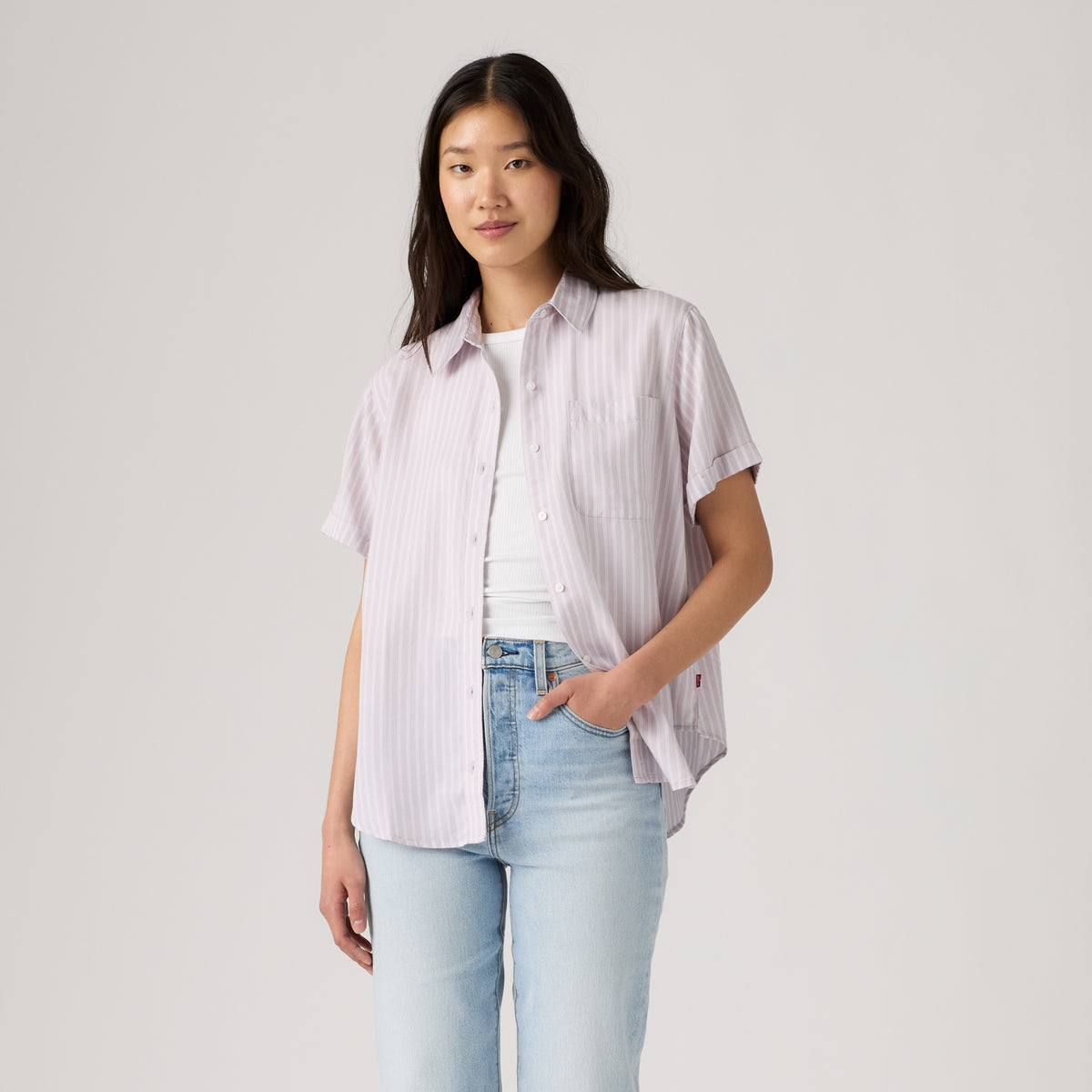 LEVI'S® WOMEN'S DARLENE SHORT-SLEEVE SHIRT - PURPLE