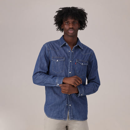LEVI'S® MEN'S CLASSIC STANDARD FIT WESTERN SHIRT - DARK INDIGO - FLAT FINISH