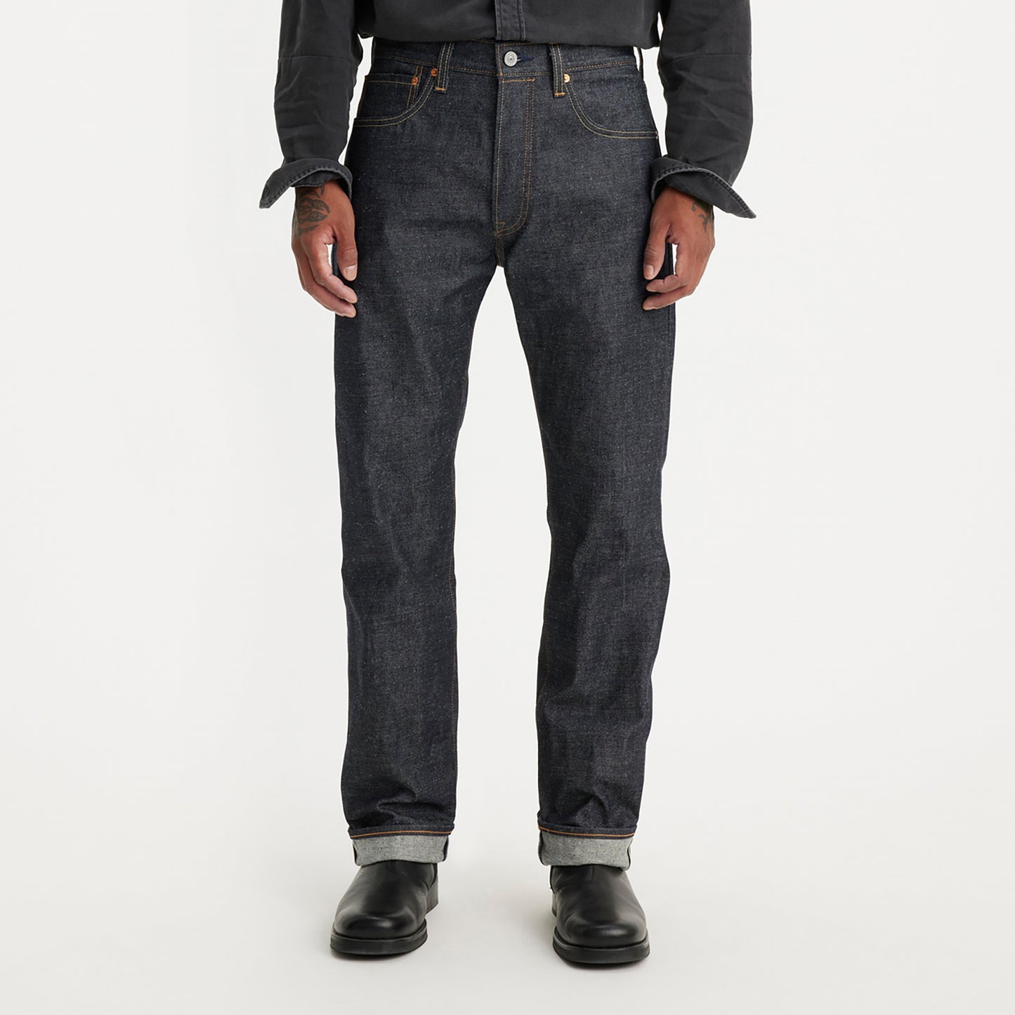 LEVI'S® MEN'S 501® ORIGINAL SHRINK-TO-FIT™ SELVEDGE JEANS - DARK WASH