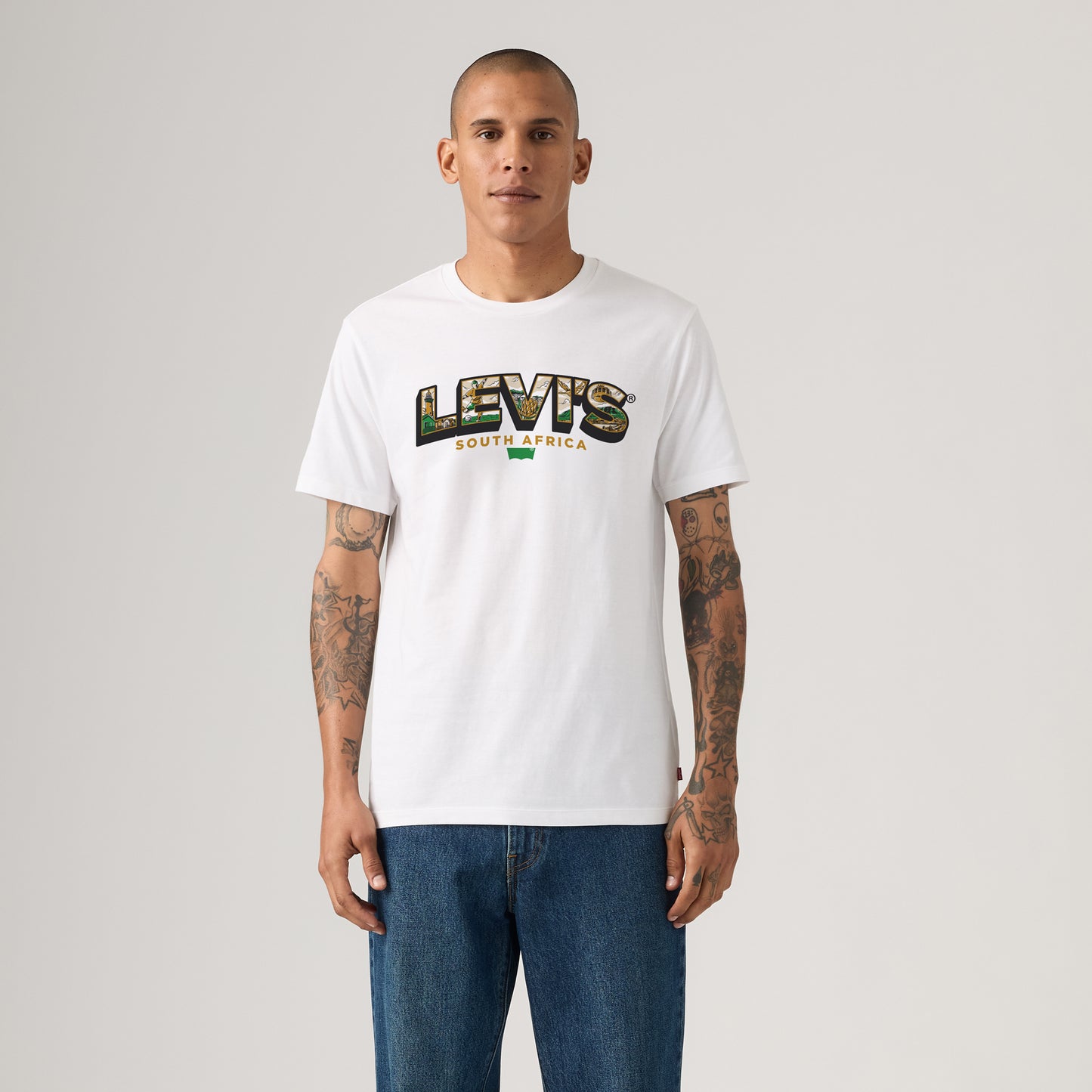 LEVI'S® SOUTH AFRICA MEN'S GRAPHIC CREWNECK T-SHIRT - MULTI COLOUR