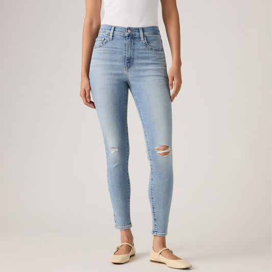 LEVI'S® WOMEN'S 720 HIGH-RISE SUPER SKINNY JEANS - MED INDIGO - WORN IN