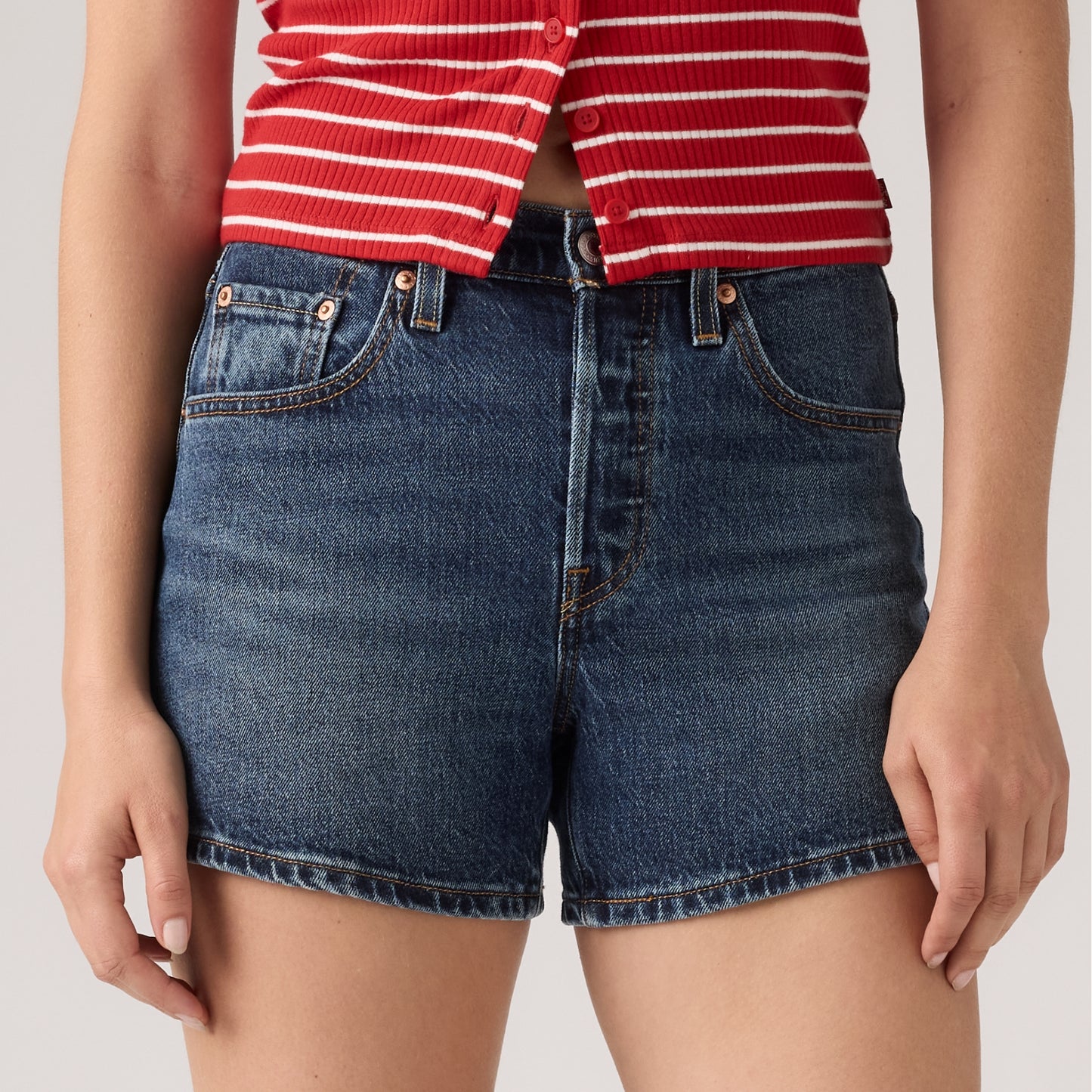 LEVI'S® WOMEN'S 501® CURVE SHORTS - DARK INDIGO  WORN IN