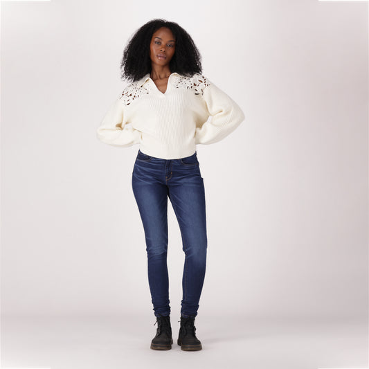 LEVI'S® WOMEN'S CURVY HIGH-RISE SUPER SKINNY  - DARK INDIGO  WORN IN