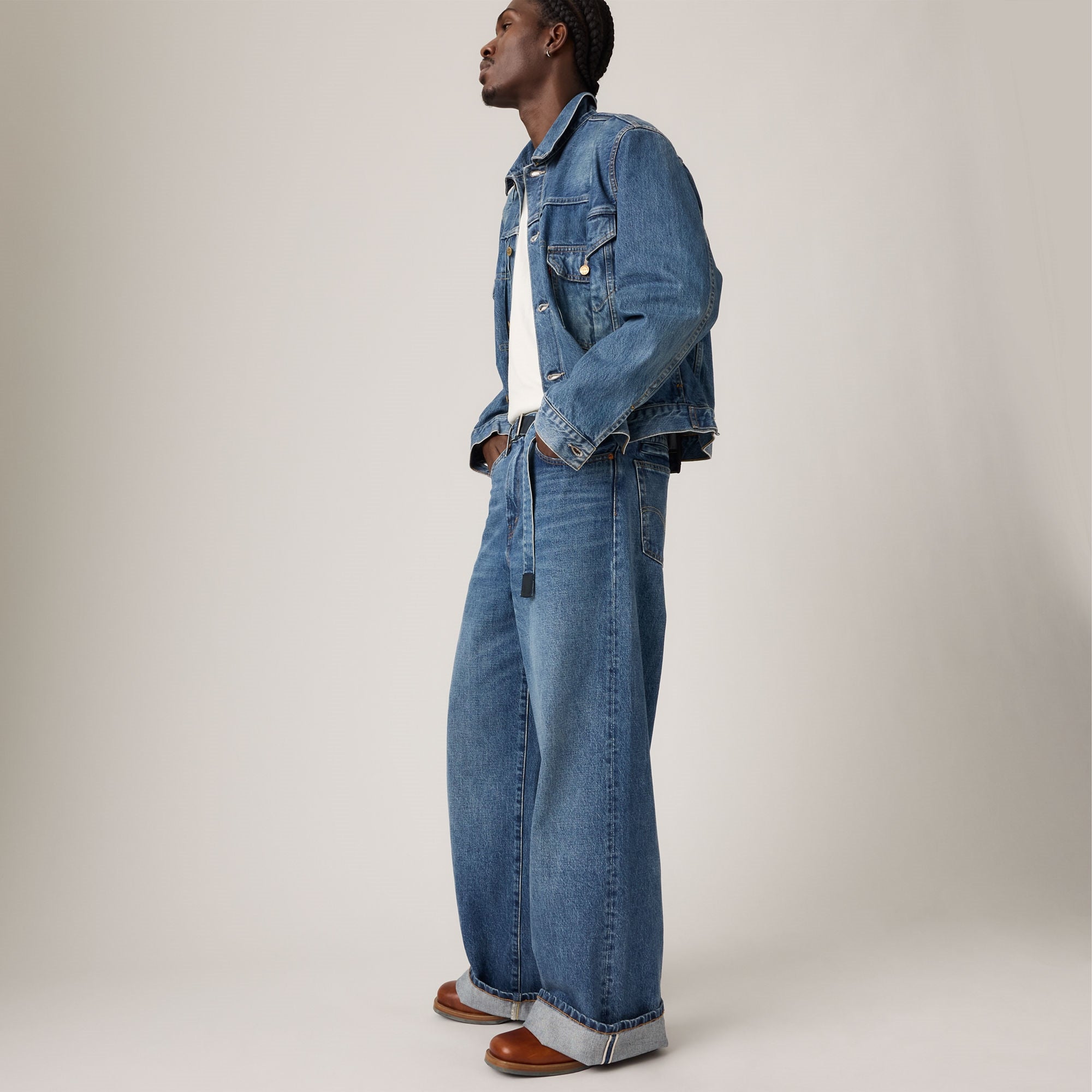 LEVI'S® X SACAI DENIM PANTS - DARK INIDGO - FLAT FINISH