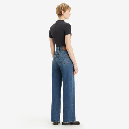 LEVI'S® WOMEN'S RIBCAGE WIDE LEG JEANS - DARK-INDIGO-WORN IN