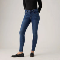 LEVI’S® WOMEN'S 721 HIGH-RISE SKINNY JEANS - DARK INDIGO - WORN IN