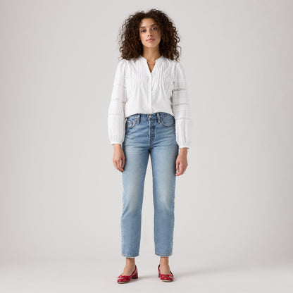 LEVI'S® WOMEN'S 501® ORIGINAL LIGHTWEIGHT CROPPED JEANS - MED INDIGO - WORN IN