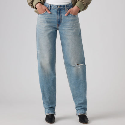 LEVI'S® WOMEN'S LOOSE TAPER JEANS - MED INDIGO - WORN IN