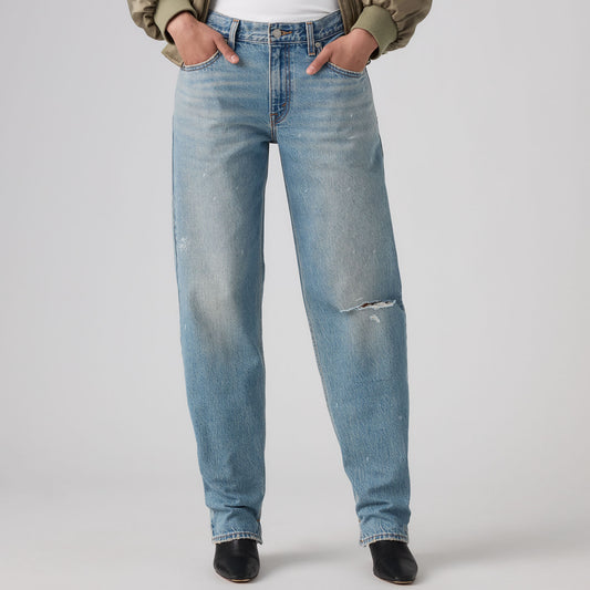 LEVI'S® WOMEN'S LOOSE TAPER JEANS - MED INDIGO - WORN IN