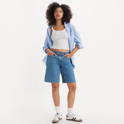 LEVI'S® WOMEN'S BAGGY DAD JORTS - DARK INDIGO - FLAT FINISH