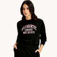LEVI’S® WOMEN'S TYPOGRAPHY CREW NECK SWEATSHIRT - BLACK