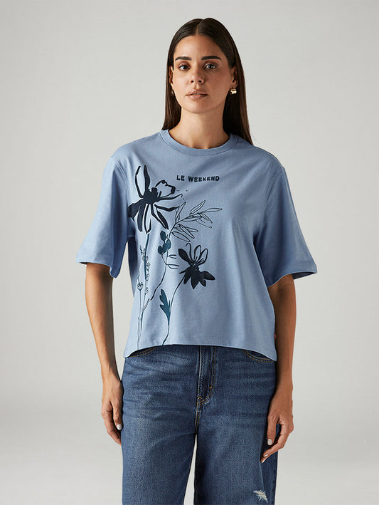 LEVI'S®  WOMEN'S FLORAL RELAXED FIT T-SHIRT - BLUE