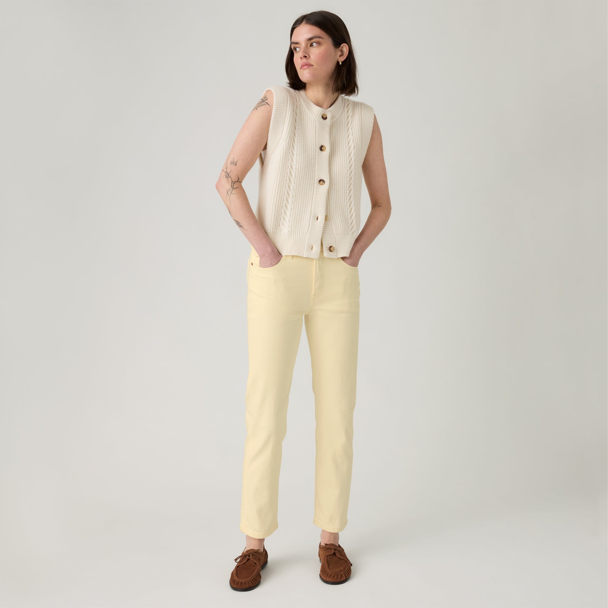LEVI'S® WOMEN'S 501® ORIGINAL CROPPED JEANS - TAN