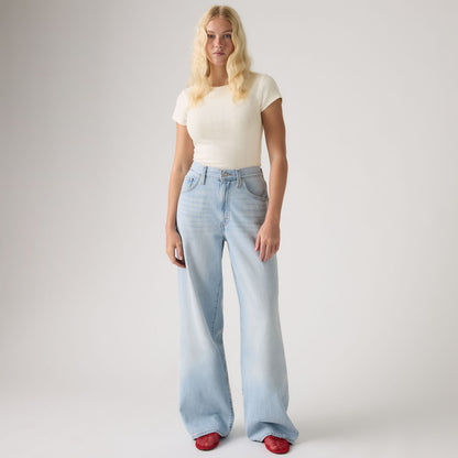 LEVI'S® WOMEN'S CINCH WIDE-LEG JEANS - MED INDIGO - WORN IN