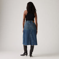 LEVI'S® WOMEN'S HIGH-RISE A-LINE DECON SKIRT - DARK INDIGO WORN IN