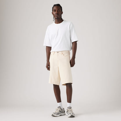 LEVI'S® FRANCE FOOTBALL 478 BAGGY SHORTS - LIGHT INDIGO - WORN IN