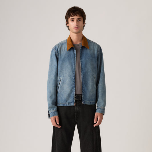 LEVI'S® MEN'S MECHANICS FULL-ZIP JACKET - MED INDIGO - WORN IN