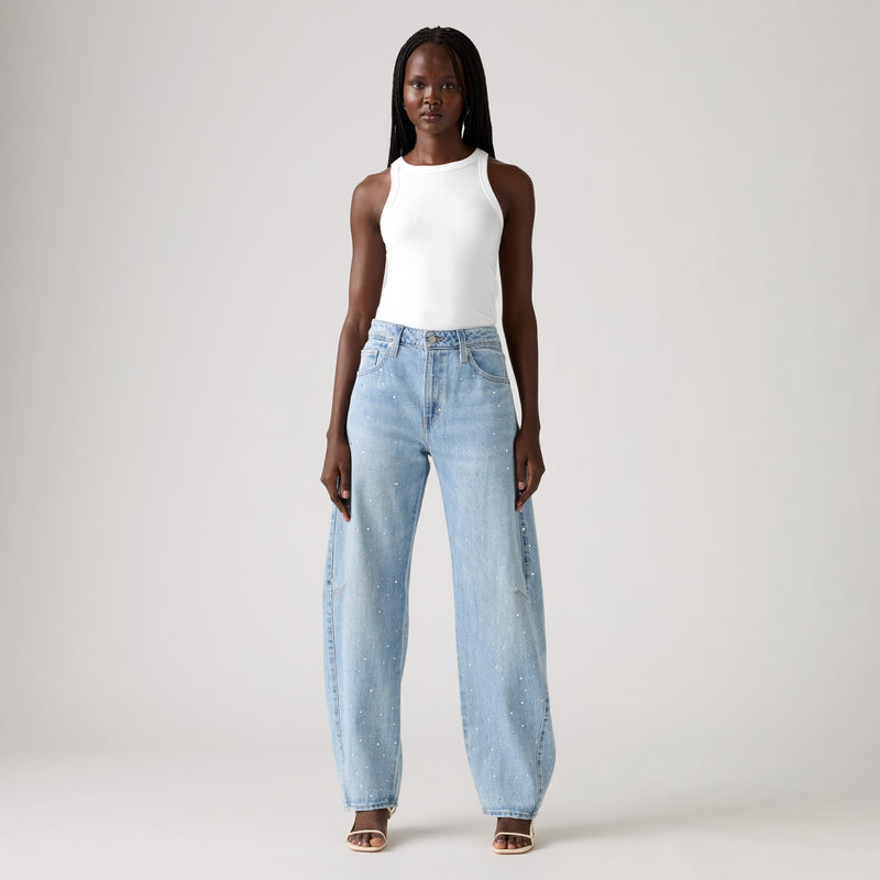 LEVI'S® WOMEN'S BAGGY DAD BARREL JEANS - MED INDIGO - WORN IN