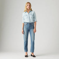 LEVI'S® WOMEN'S RIBCAGE STRAIGHT ANKLE JEANS - MED INDIGO - WORN IN
