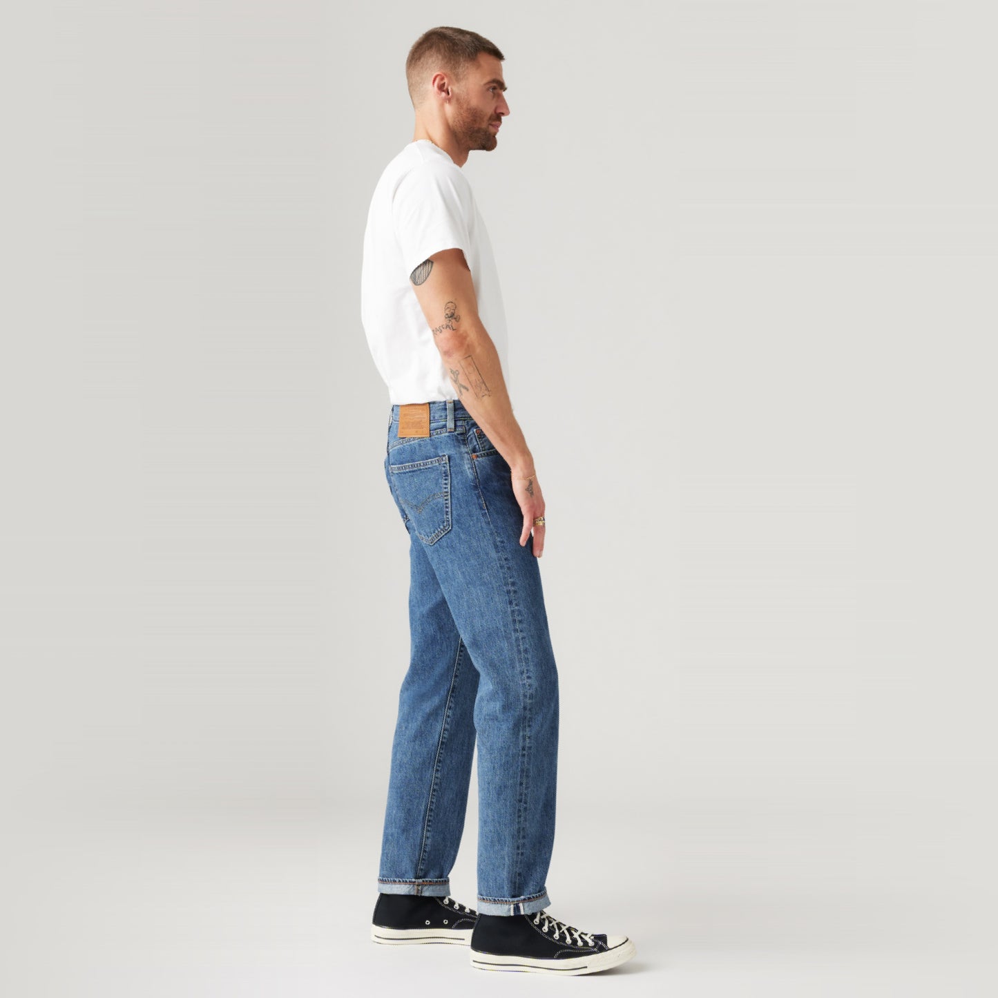 LEVI'S® MEN'S 505™ REGULAR JEANS - MED INDIGO - WORN IN