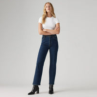 LEVI'S® WOMEN'S RIVETED RIBCAGE STRAIGHT ANKLE JEANS - DARK INDIGO - FLAT FINISH