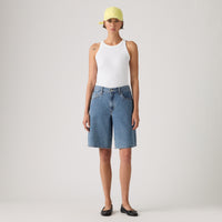 LEVI'S® WOMEN'S BAGGY DAD JORTS - MED INDIGO - FLAT FINISH