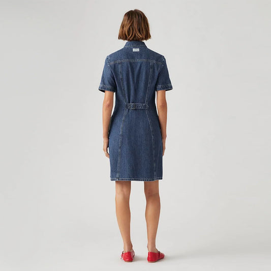 LEVI'S® WOMEN'S RINOA DENIM DRESS - MED INDIGO - FLAT FINISH