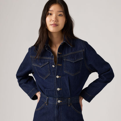 LEVI'S® WOMEN'S WESTERN JUMPSUIT - DARK INDIGO - WORN IN