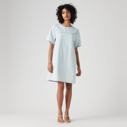 LEVI'S® WOMEN'S DENIM TEE DRESS - LIGHT INDIGO - FLAT FINISH