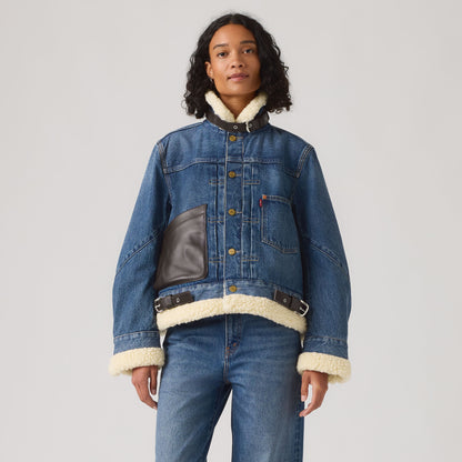 LEVI’S® X SACAI WOMEN'S SHERPA JACKET - VINTAGE BLUE