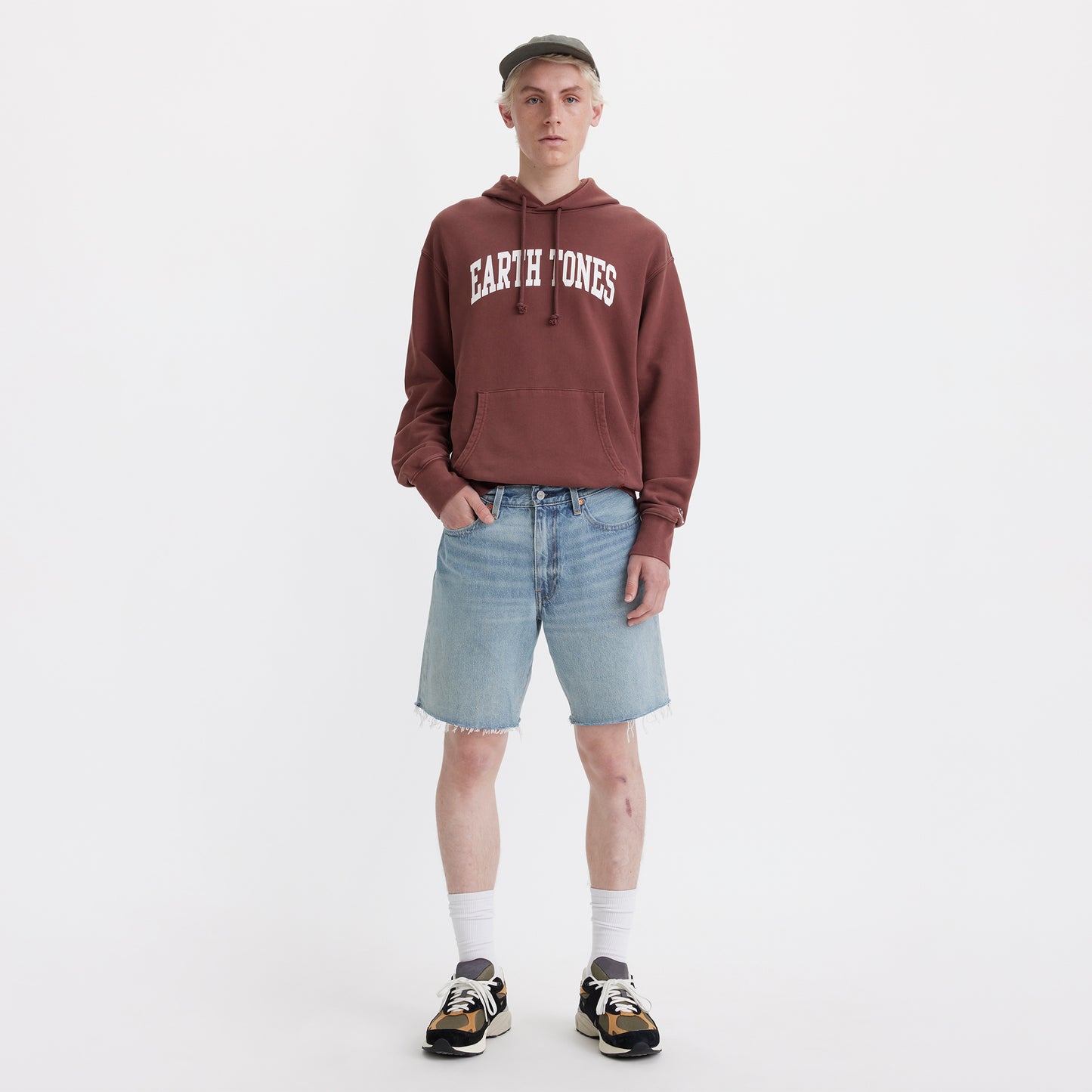 LEVI'S® MEN'S 468 LOOSE SHORTS - LIGHT INDIGO - WORN IN
