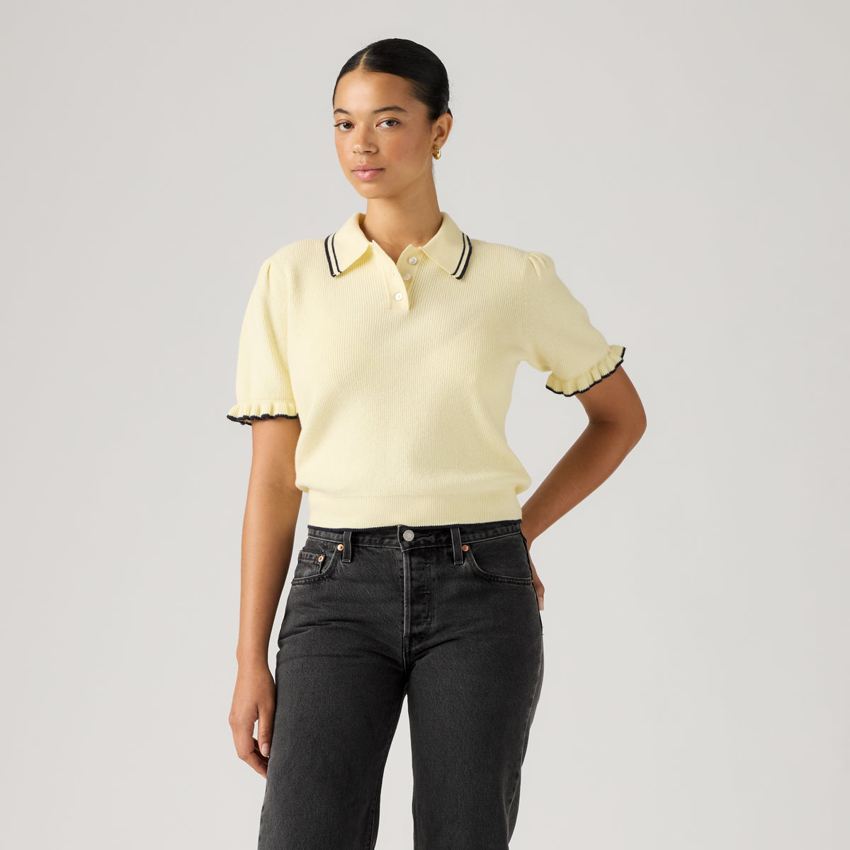 LEVI'S® WOMEN'S SUPERSOFT SUMMER SHORT-SLEEVE POLO - YELLOW