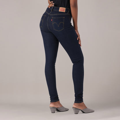 LEVI'S® WOMEN'S CURVY HIGH-RISE SUPER SKINNY  - DARK INDIGO - WORN IN