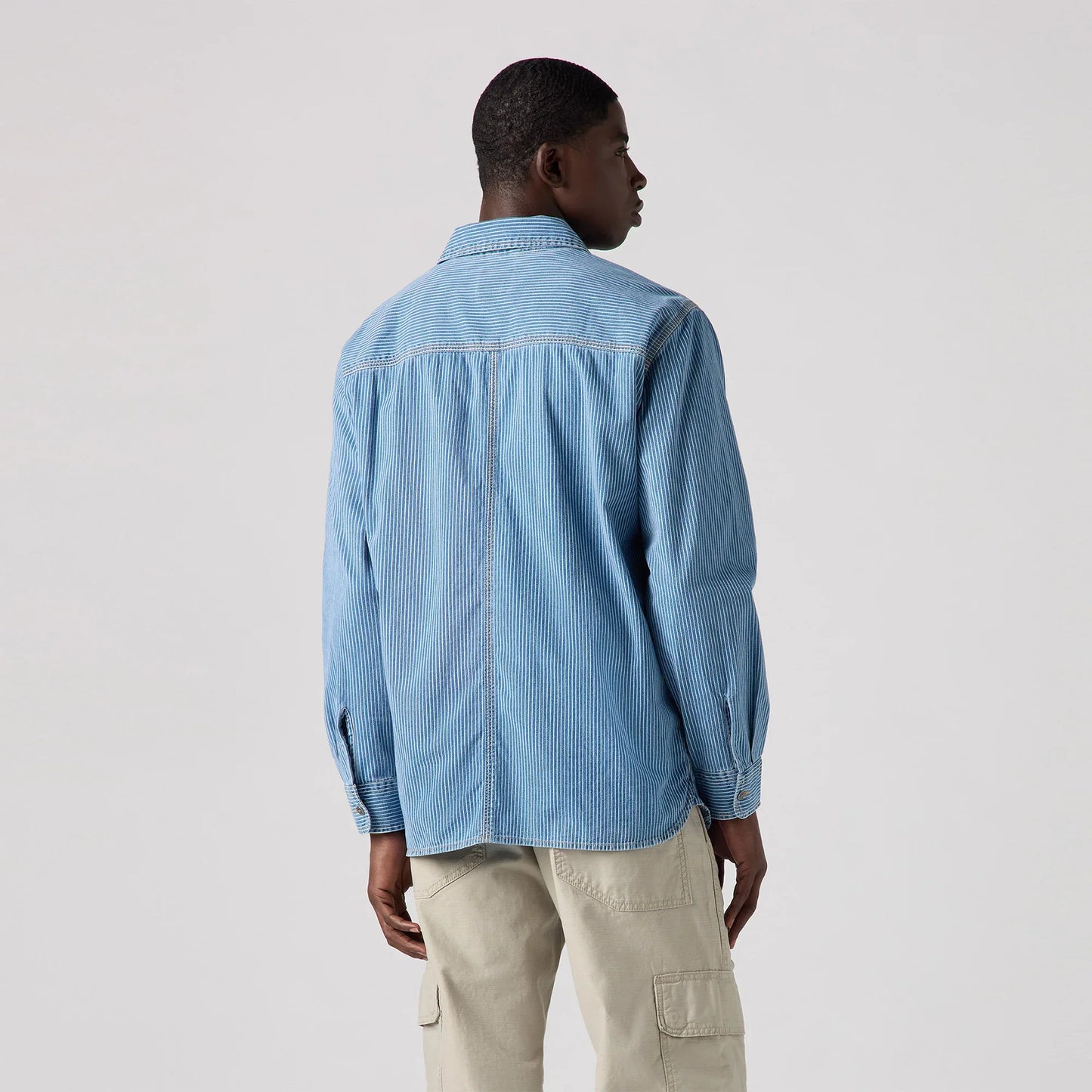 LEVI’S® MEN’S LONG-SLEEVE AUBURN WORKER SHIRT - MED INDIGO - FLAT FINISH
