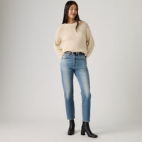LEVI'S® WOMEN'S CROPPED 501 ORIGINAL® JEANS - MED INDIGO - WORN IN