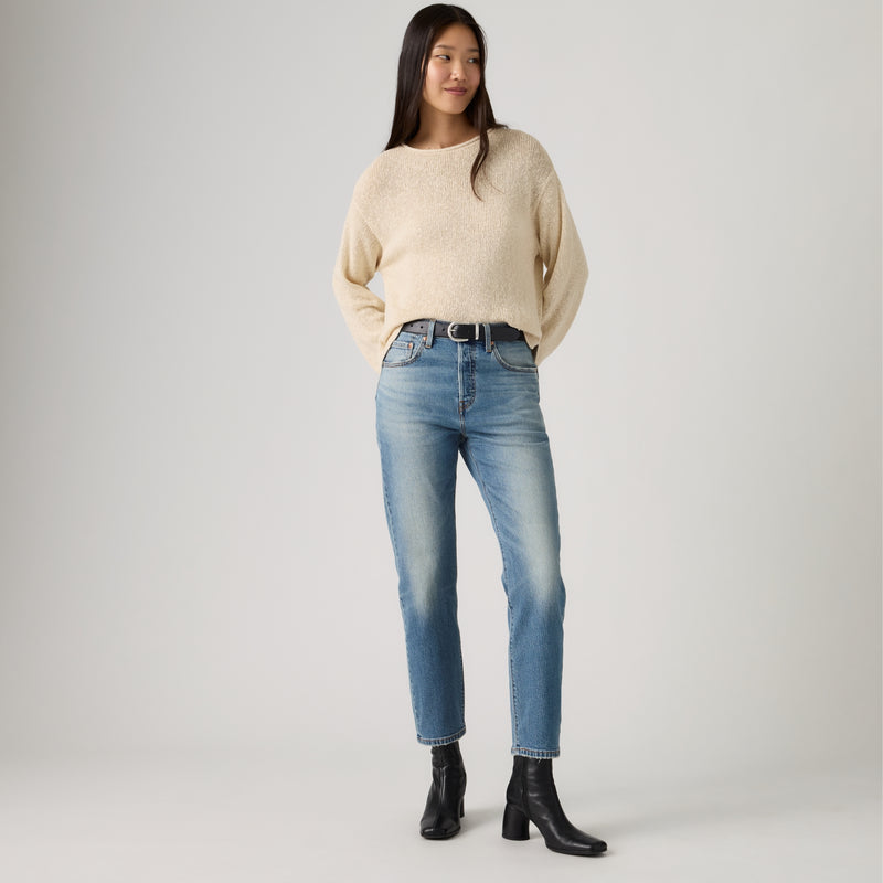LEVI'S® WOMEN'S CROPPED 501 ORIGINAL® JEANS - MED INDIGO - WORN IN