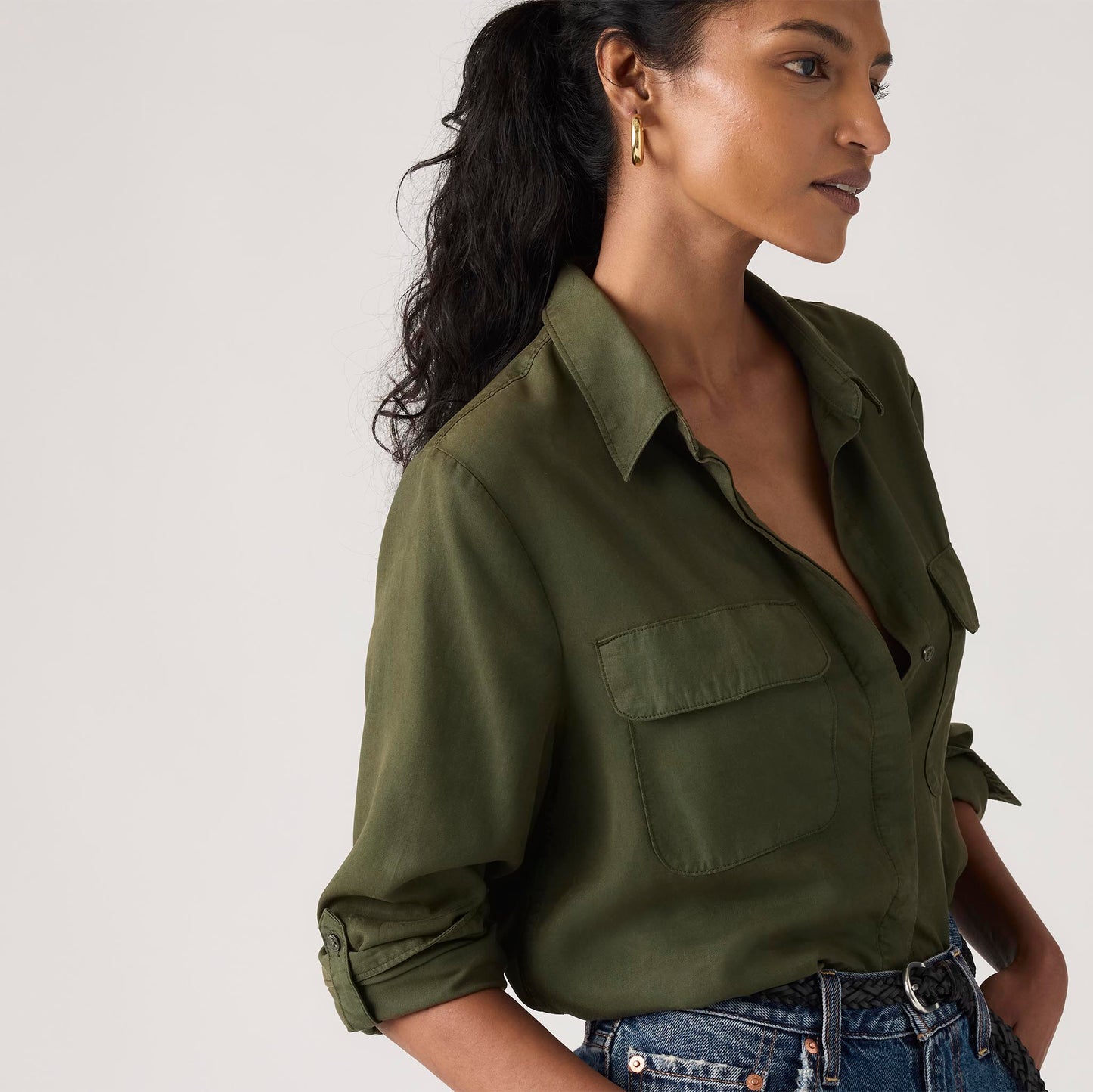 LEVI'S® WOMEN'S ELAINE UTILITY SHIRT - GREEN
