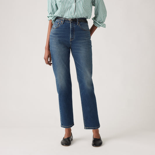 LEVI'S® WOMEN'S CROPPED 501 ORIGINAL® JEANS - MED INDIGO - WORN IN