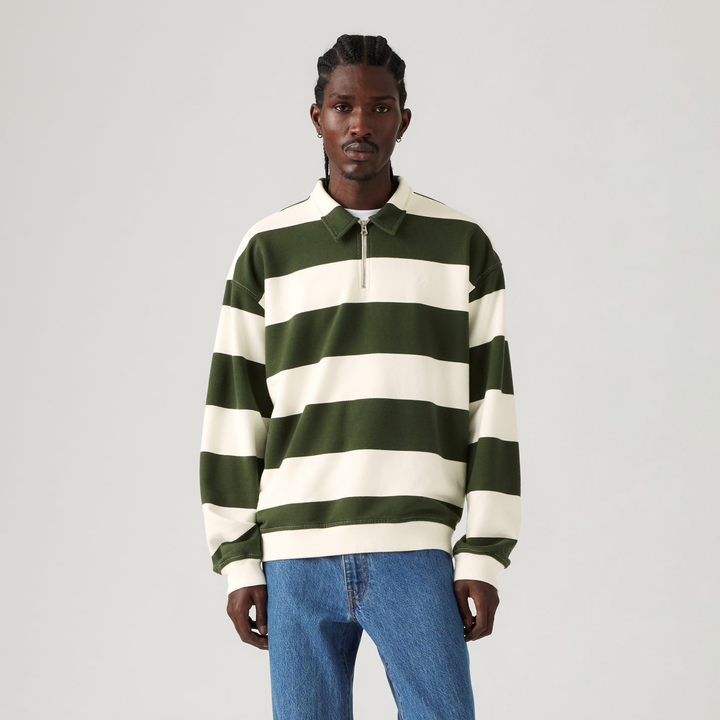 LEVI'S® MEN'S QUARTER ZIP COLLAR CREW - GREEN