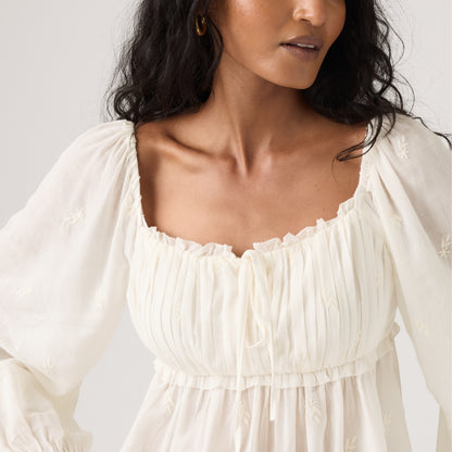 LEVI'S® WOMEN'S OTTIE LONG SLEEVE BOHO BLOUSE - WHITE