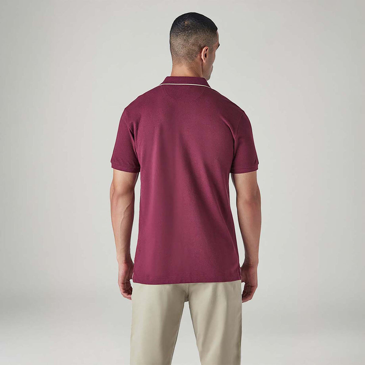 LEVI'S® MEN'S SOLID MAROON PIQUE POLO T-SHIRT - RED