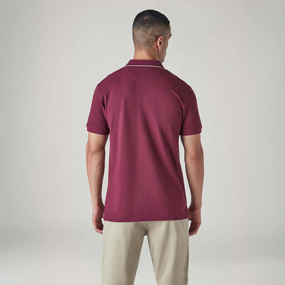 LEVI'S® MEN'S SOLID MAROON PIQUE POLO T-SHIRT - RED