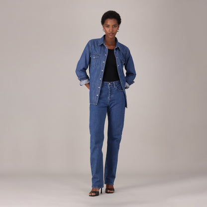 LEVI'S® WOMEN'S 501® ORIGINAL JEANS - MED INDIGO - WORN IN