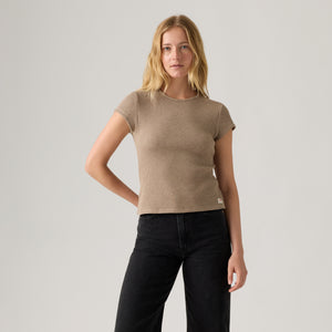 LEVI'S® WOMEN'S DRY GOODS WAFFLE CAP-SLEEVE TEE - MULTI COLOUR